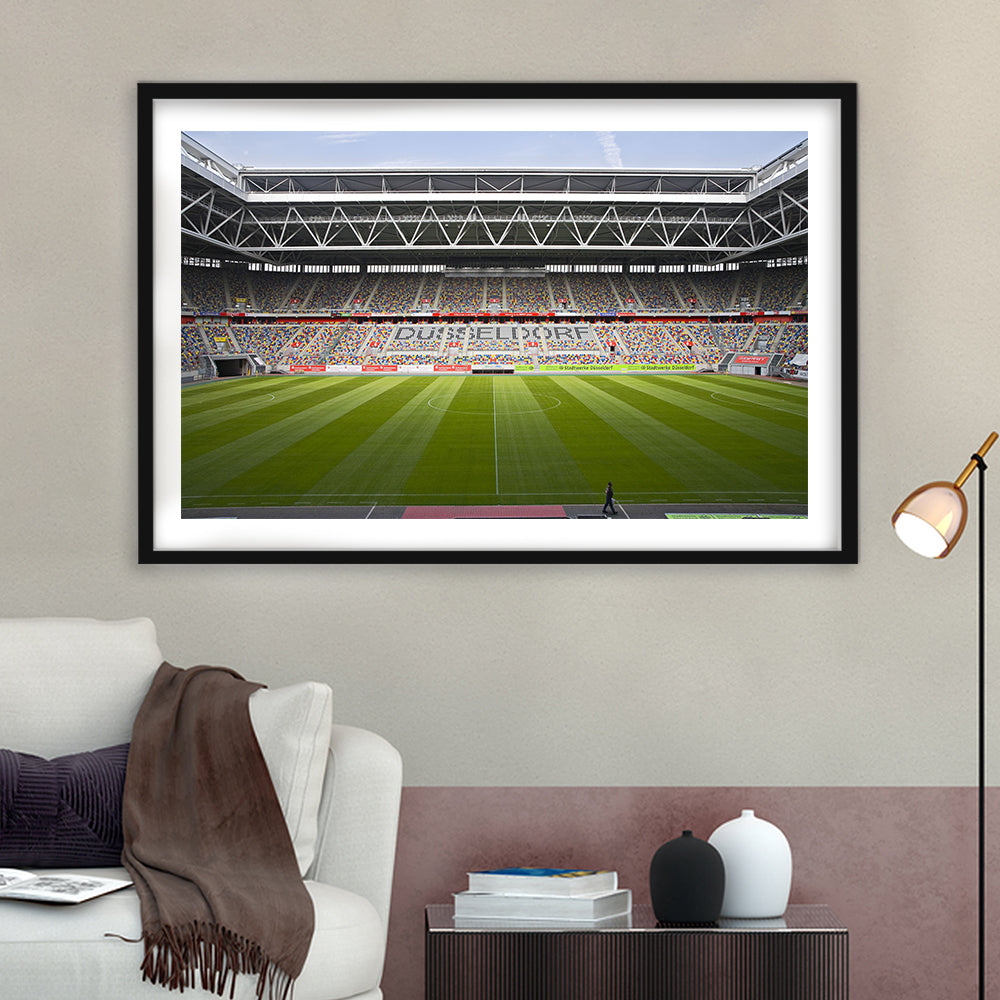 Merkur Spiel Arena, Stadium Canvas, Sport Art, Gift for him, White Border Framed Art Print Wall Decor