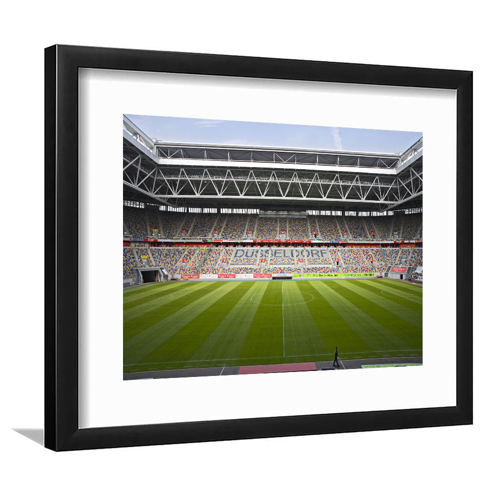 Merkur Spiel Arena, Stadium Canvas, Sport Art, Gift for him, White Border Framed Art Print Wall Decor