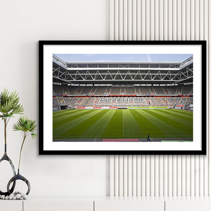 Merkur Spiel Arena, Stadium Canvas, Sport Art, Gift for him, White Border Framed Art Print Wall Decor