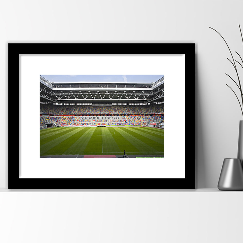 Merkur Spiel Arena, Stadium Canvas, Sport Art, Gift for him, White Border Framed Art Print Wall Decor