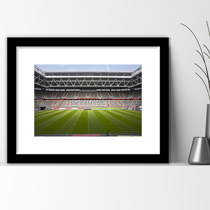 Merkur Spiel Arena, Stadium Canvas, Sport Art, Gift for him, White Border Framed Art Print Wall Decor