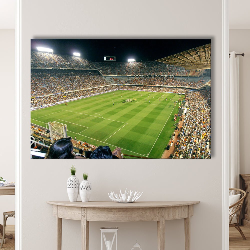 Mestalla Stadium, Stadium Canvas, Sport Art, Gift for him, Man Cave Decor, Art Print, Canvas Print Wall Art