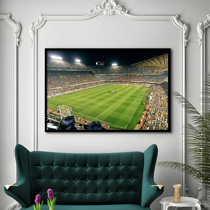 Mestalla Stadium, Stadium Canvas, Sport Art, Gift for him, Framed Art Print Wall Decor, Picture Framed