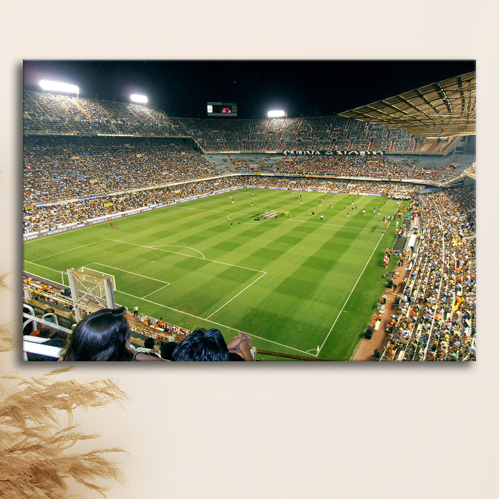 Mestalla Stadium, Stadium Canvas, Sport Art, Gift for him, Man Cave Decor, Art Print, Canvas Print Wall Art