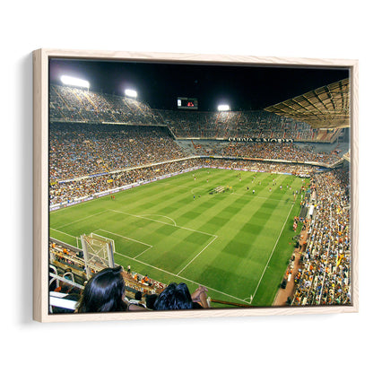 Mestalla Stadium, Stadium Canvas, Sport Art, Framed Canvas Print Wall Art, Floating Frame