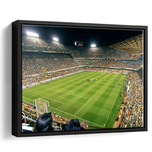 Mestalla Stadium, Stadium Canvas, Sport Art, Framed Canvas Print Wall Art, Floating Frame