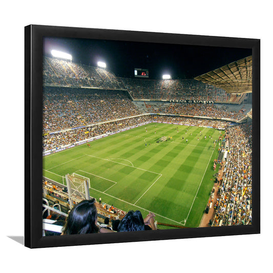 Mestalla Stadium, Stadium Canvas, Sport Art, Gift for him, Framed Art Print Wall Decor, Picture Framed