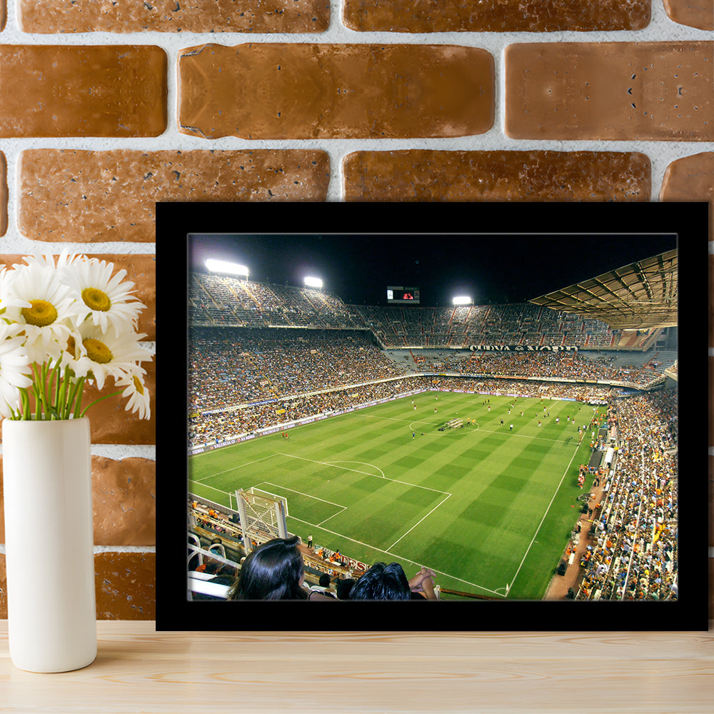 Mestalla Stadium, Stadium Canvas, Sport Art, Gift for him, Framed Art Print Wall Decor, Picture Framed