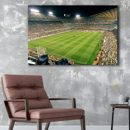 Mestalla Stadium, Stadium Canvas, Sport Art, Gift for him, Man Cave Decor, Art Print, Canvas Print Wall Art