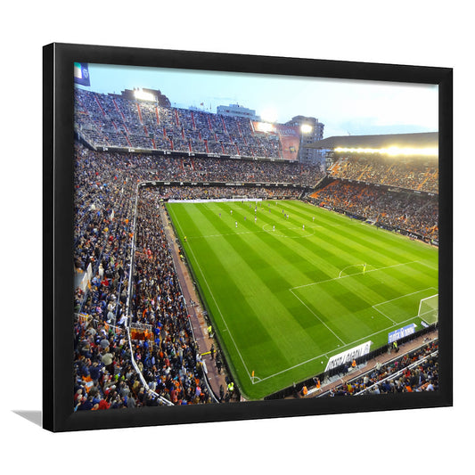 Mestalla Stadium in Valencia, Stadium Canvas, Sport Art, Gift for him, Framed Art Print Wall Decor, Picture Framed