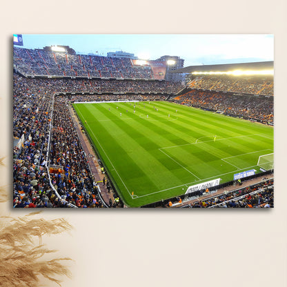 Mestalla Stadium in Valencia, Stadium Canvas, Sport Art, Gift for him, Man Cave Decor, Art Print, Canvas Print Wall Art