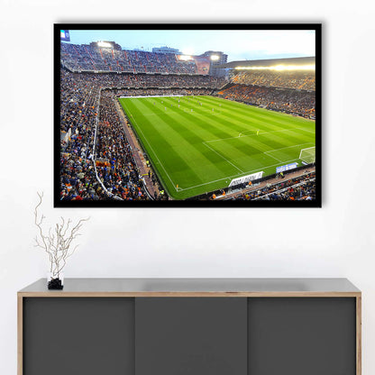 Mestalla Stadium in Valencia, Stadium Canvas, Sport Art, Gift for him, Framed Art Print Wall Decor, Picture Framed