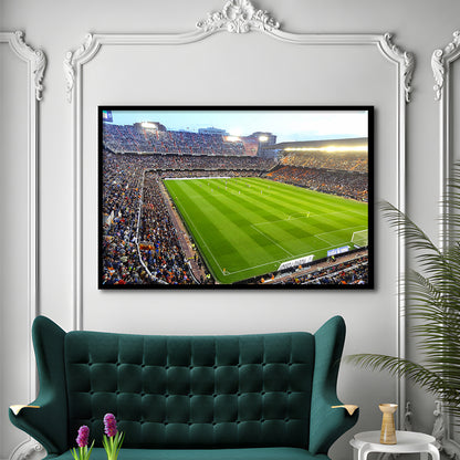Mestalla Stadium in Valencia, Stadium Canvas, Sport Art, Gift for him, Framed Art Print Wall Decor, Picture Framed