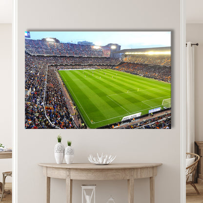 Mestalla Stadium in Valencia, Stadium Canvas, Sport Art, Gift for him, Man Cave Decor, Art Print, Canvas Print Wall Art