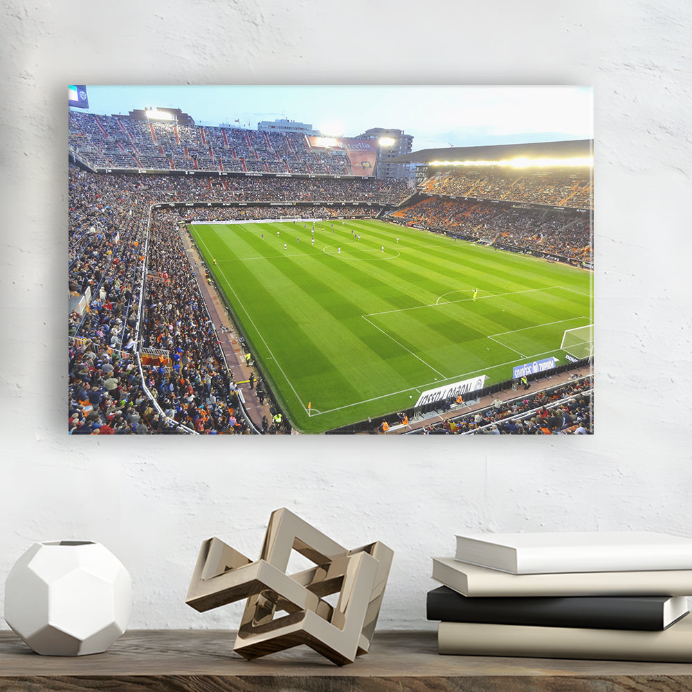 Mestalla Stadium in Valencia, Stadium Canvas, Sport Art, Gift for him, Man Cave Decor, Art Print, Canvas Print Wall Art