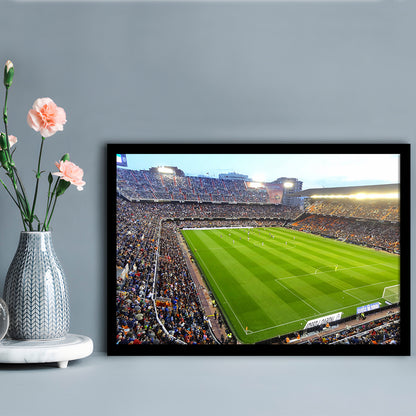 Mestalla Stadium in Valencia, Stadium Canvas, Sport Art, Gift for him, Framed Art Print Wall Decor, Picture Framed