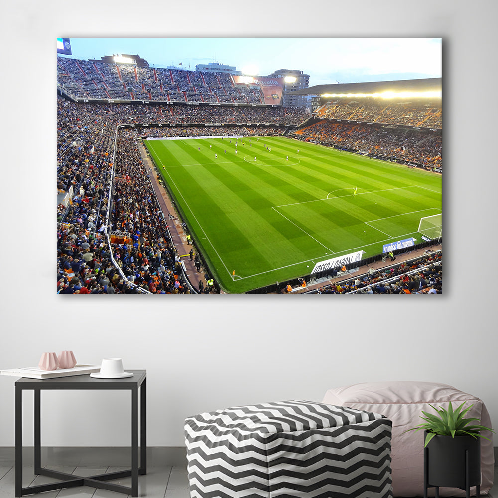 Mestalla Stadium in Valencia, Stadium Canvas, Sport Art, Gift for him, Man Cave Decor, Art Print, Canvas Print Wall Art
