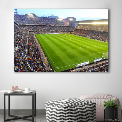 Mestalla Stadium in Valencia, Stadium Canvas, Sport Art, Gift for him, Man Cave Decor, Art Print, Canvas Print Wall Art