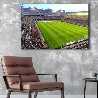 Mestalla Stadium in Valencia, Stadium Canvas, Sport Art, Gift for him, Man Cave Decor, Art Print, Canvas Print Wall Art