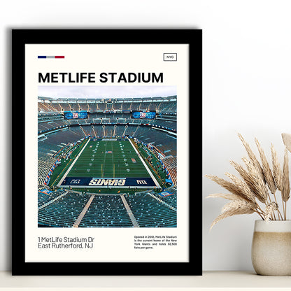 MetLife Stadium Print, Giants Stadium Art, Gifts for him, Sport Art, Framed Art Print Wall Decor