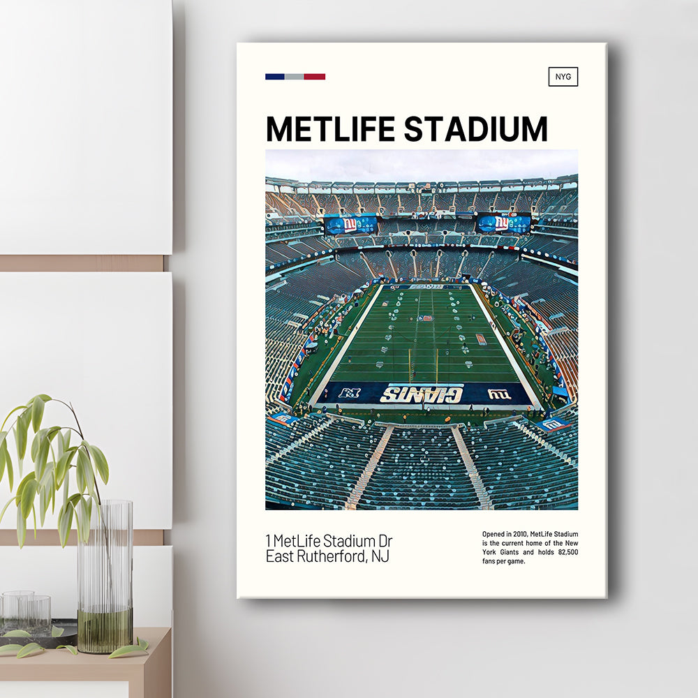 MetLife Stadium Print, Giants Stadium Canvas Art, Fan Gifts, Sport Art, Canvas Print Wall Art