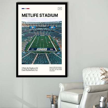 MetLife Stadium Print, Giants Stadium Art, Gifts for him, Sport Art, Framed Art Print Wall Decor