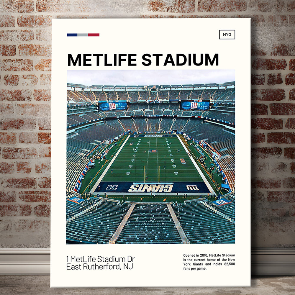 MetLife Stadium Print, Giants Stadium Canvas Art, Fan Gifts, Sport Art, Canvas Print Wall Art