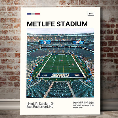 MetLife Stadium Print, Giants Stadium Canvas Art, Fan Gifts, Sport Art, Canvas Print Wall Art