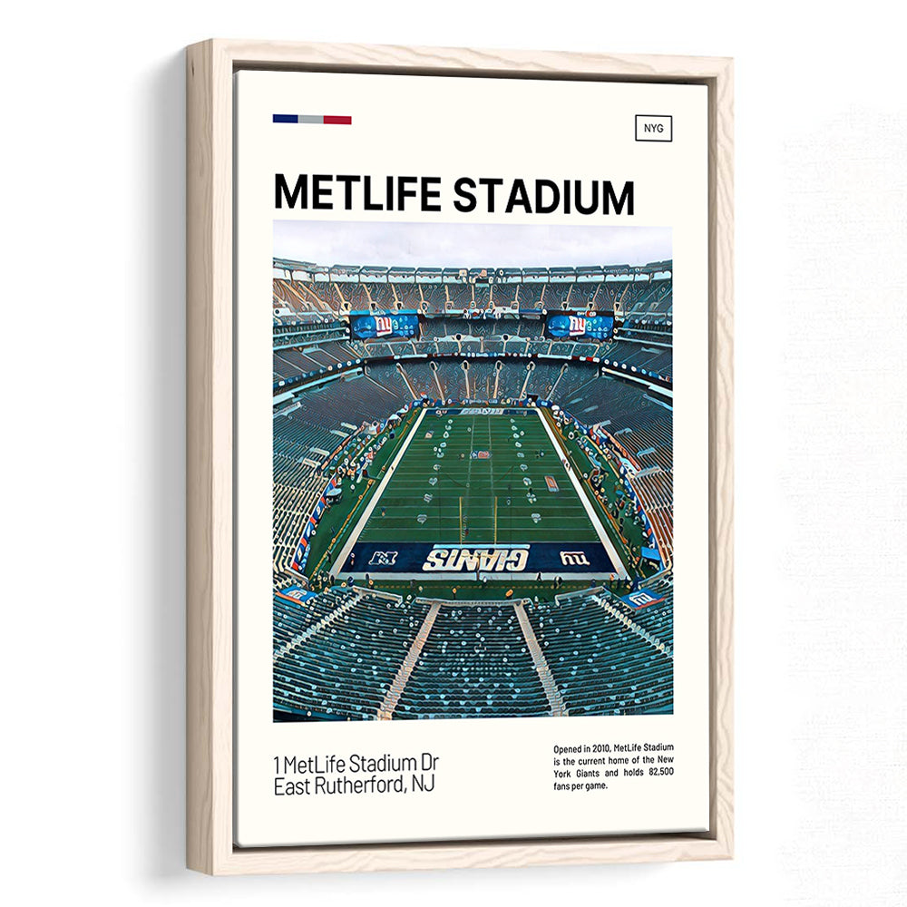 MetLife Stadium Print, Giants Stadium Canvas Art, Man Cave Gift, Floating Framed Canvas Print Wall Art