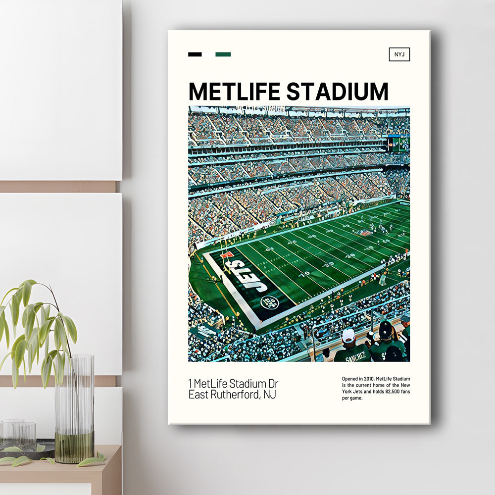 MetLife Stadium Print, New York Jets Stadium Canvas Art, Fan Gifts, Sport Art, Canvas Print Wall Art