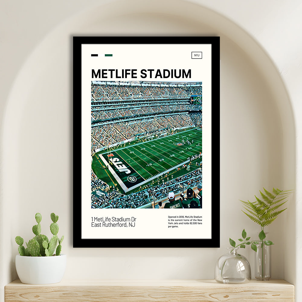 MetLife Stadium Print, New York Jets Stadium Art, Gifts for him, Sport Art, Framed Art Print Wall Decor