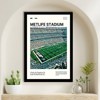 MetLife Stadium Print, New York Jets Stadium Art, Gifts for him, Sport Art, Framed Art Print Wall Decor