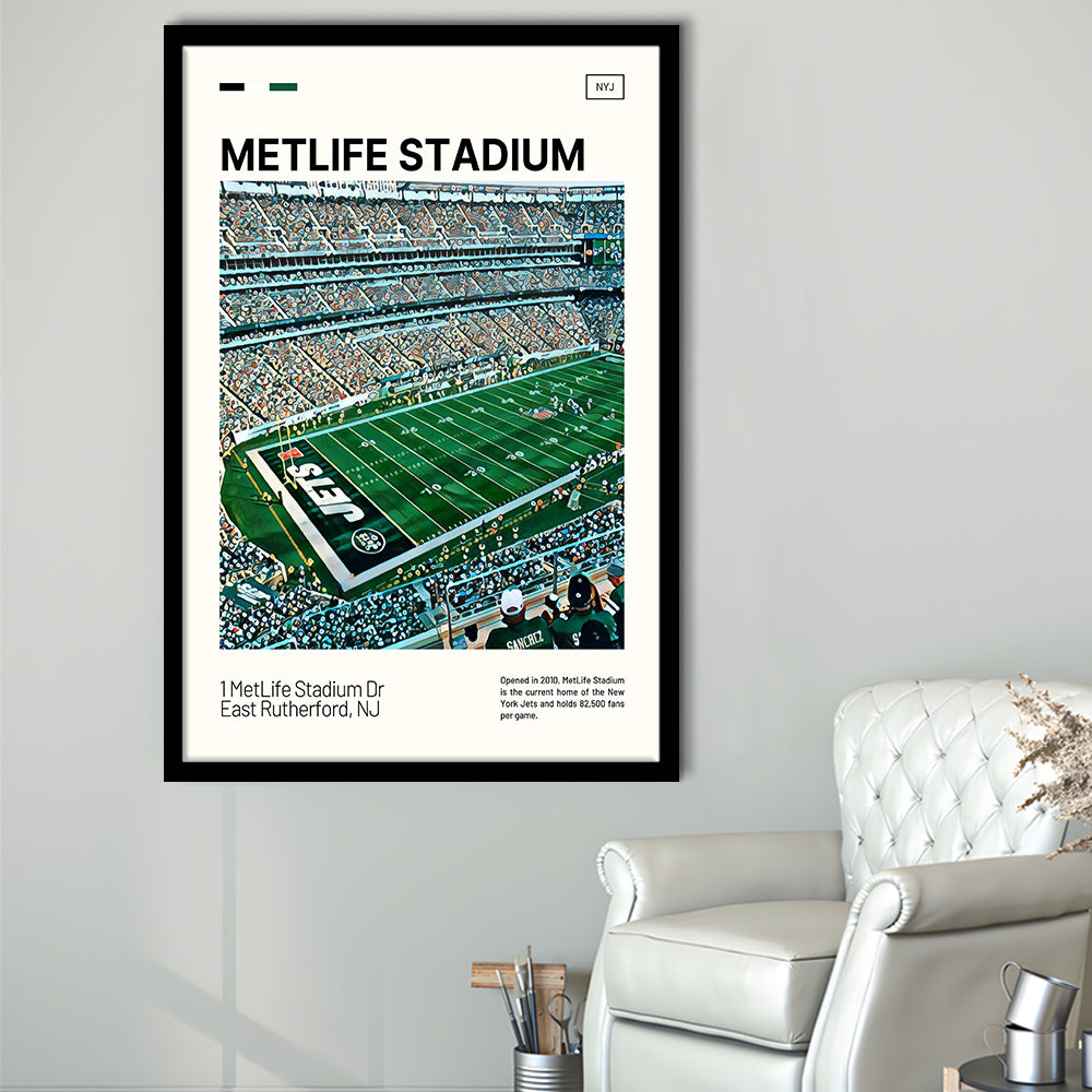 MetLife Stadium Print, New York Jets Stadium Art, Gifts for him, Sport Art, Framed Art Print Wall Decor