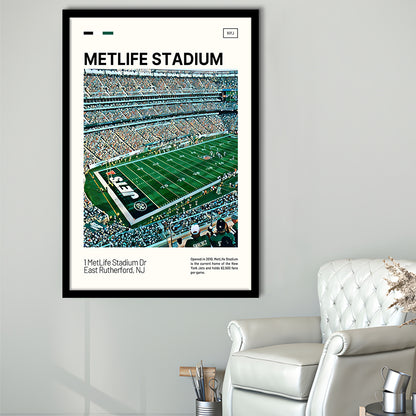 MetLife Stadium Print, New York Jets Stadium Art, Gifts for him, Sport Art, Framed Art Print Wall Decor
