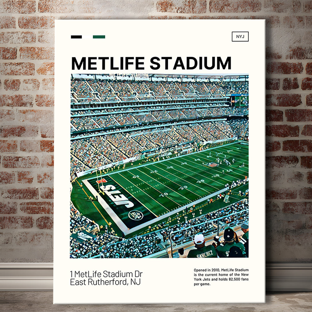 MetLife Stadium Print, New York Jets Stadium Canvas Art, Fan Gifts, Sport Art, Canvas Print Wall Art