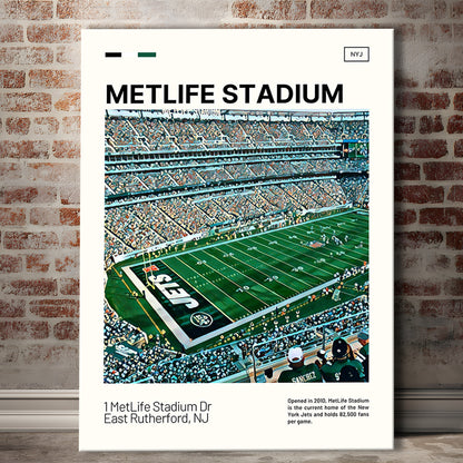 MetLife Stadium Print, New York Jets Stadium Canvas Art, Fan Gifts, Sport Art, Canvas Print Wall Art