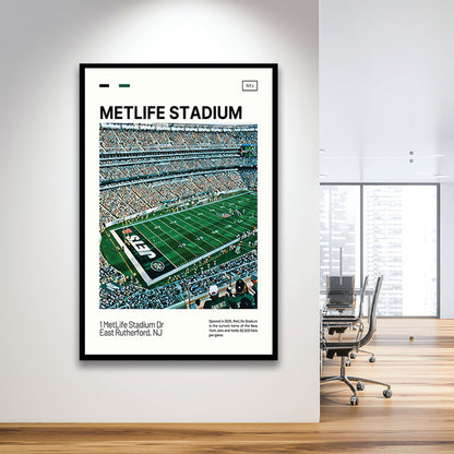 MetLife Stadium Print, New York Jets Stadium Art, Gifts for him, Sport Art, Framed Art Print Wall Decor