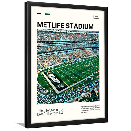 MetLife Stadium Print, New York Jets Stadium Art, Gifts for him, Sport Art, Framed Art Print Wall Decor