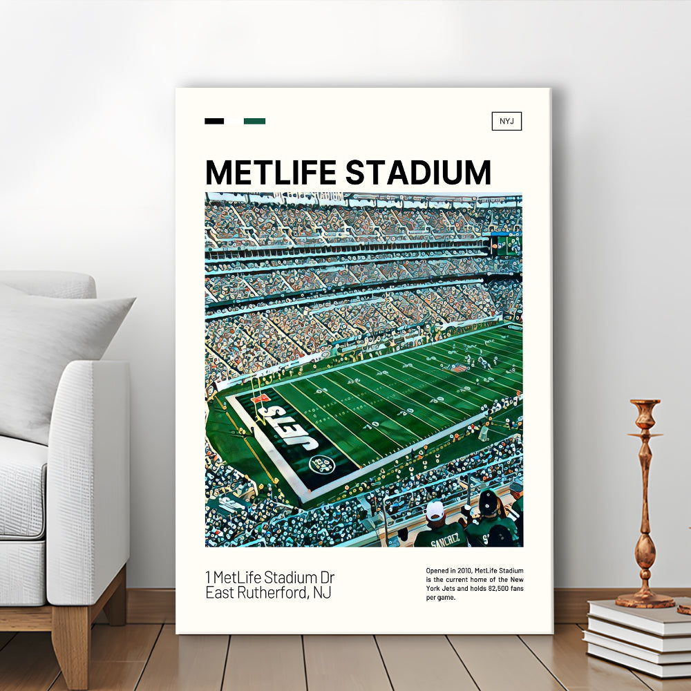 MetLife Stadium Print, New York Jets Stadium Canvas Art, Fan Gifts, Sport Art, Canvas Print Wall Art