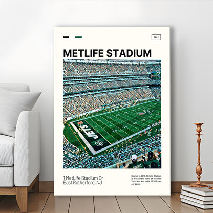 MetLife Stadium Print, New York Jets Stadium Canvas Art, Fan Gifts, Sport Art, Canvas Print Wall Art