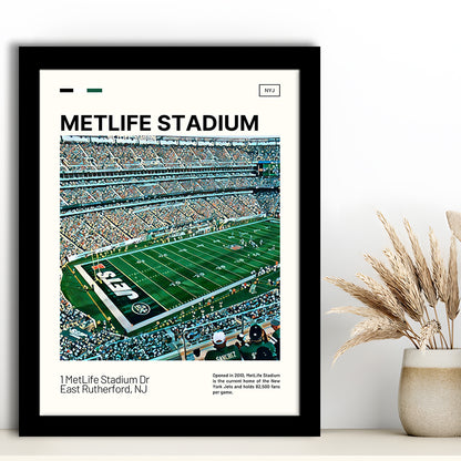 MetLife Stadium Print, New York Jets Stadium Art, Gifts for him, Sport Art, Framed Art Print Wall Decor