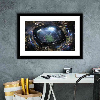 MetLife Stadium, Stadium Canvas, Sport Art, Gift for him, White Border Framed Art Print Wall Decor