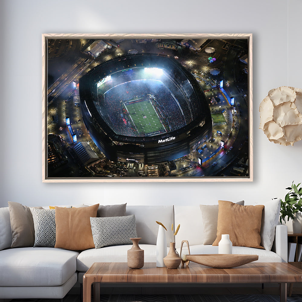 MetLife Stadium, Stadium Canvas, Sport Art, Framed Canvas Print Wall Art, Floating Frame