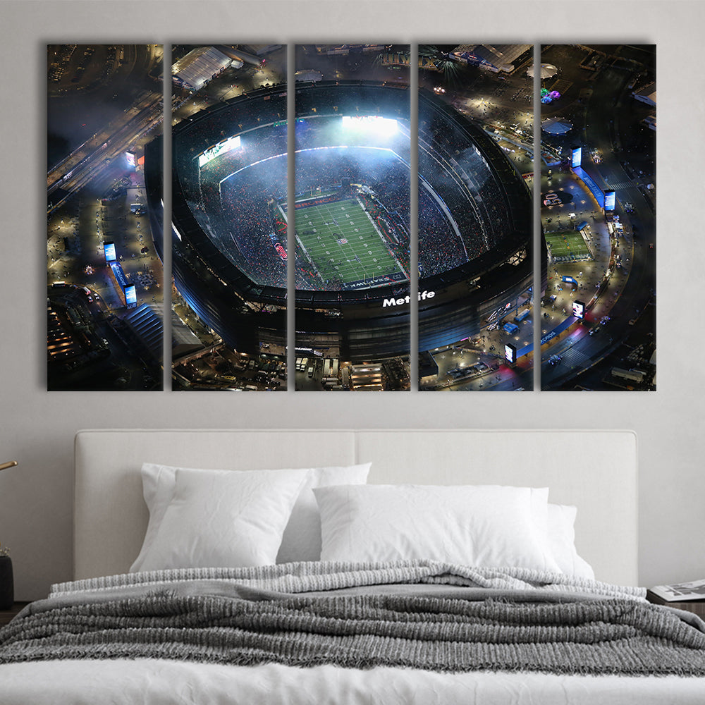 MetLife Stadium, Stadium Canvas, Sport Art, 5 Panel B, Extra Large Canvas, Canvas Print Wall Art