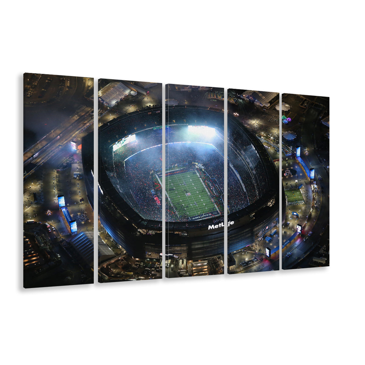 MetLife Stadium, Stadium Canvas, Sport Art, 5 Panel B, Extra Large Canvas, Canvas Print Wall Art
