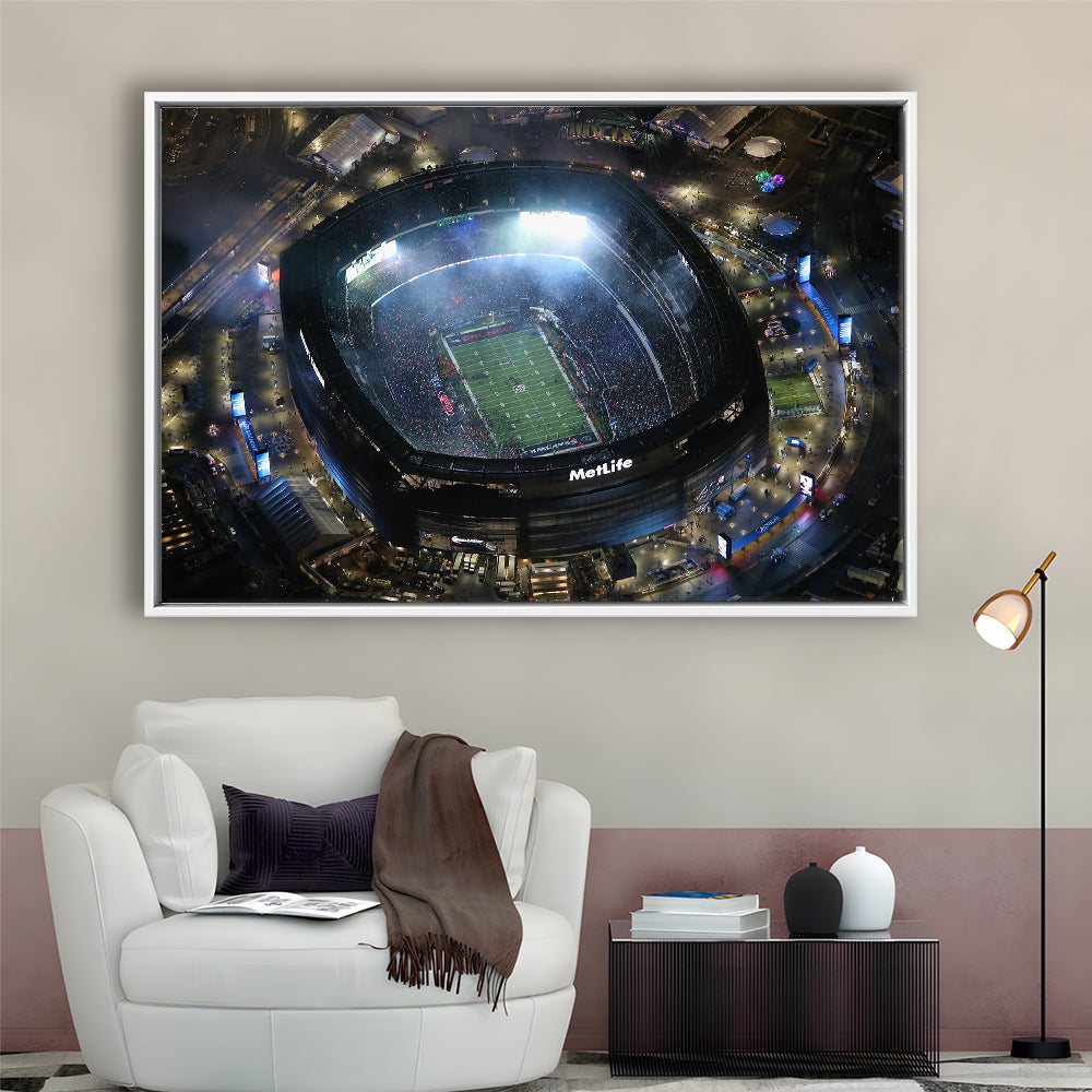 MetLife Stadium, Stadium Canvas, Sport Art, Framed Canvas Print Wall Art, Floating Frame