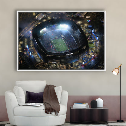 MetLife Stadium, Stadium Canvas, Sport Art, Framed Canvas Print Wall Art, Floating Frame