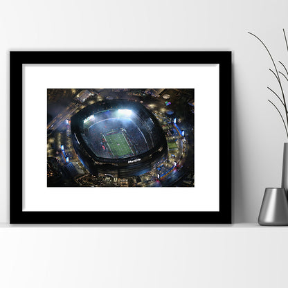 MetLife Stadium, Stadium Canvas, Sport Art, Gift for him, White Border Framed Art Print Wall Decor