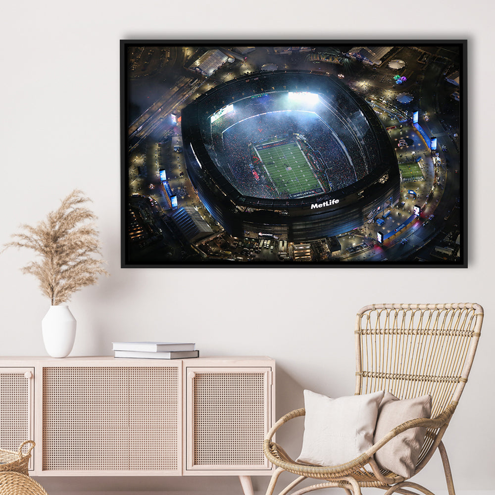 MetLife Stadium, Stadium Canvas, Sport Art, Framed Canvas Print Wall Art, Floating Frame