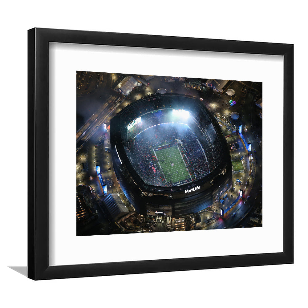 MetLife Stadium, Stadium Canvas, Sport Art, Gift for him, White Border Framed Art Print Wall Decor